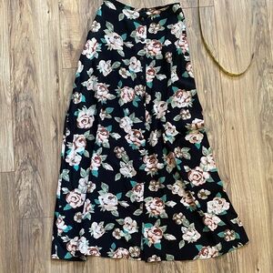 Floral Black Maxi Skirt